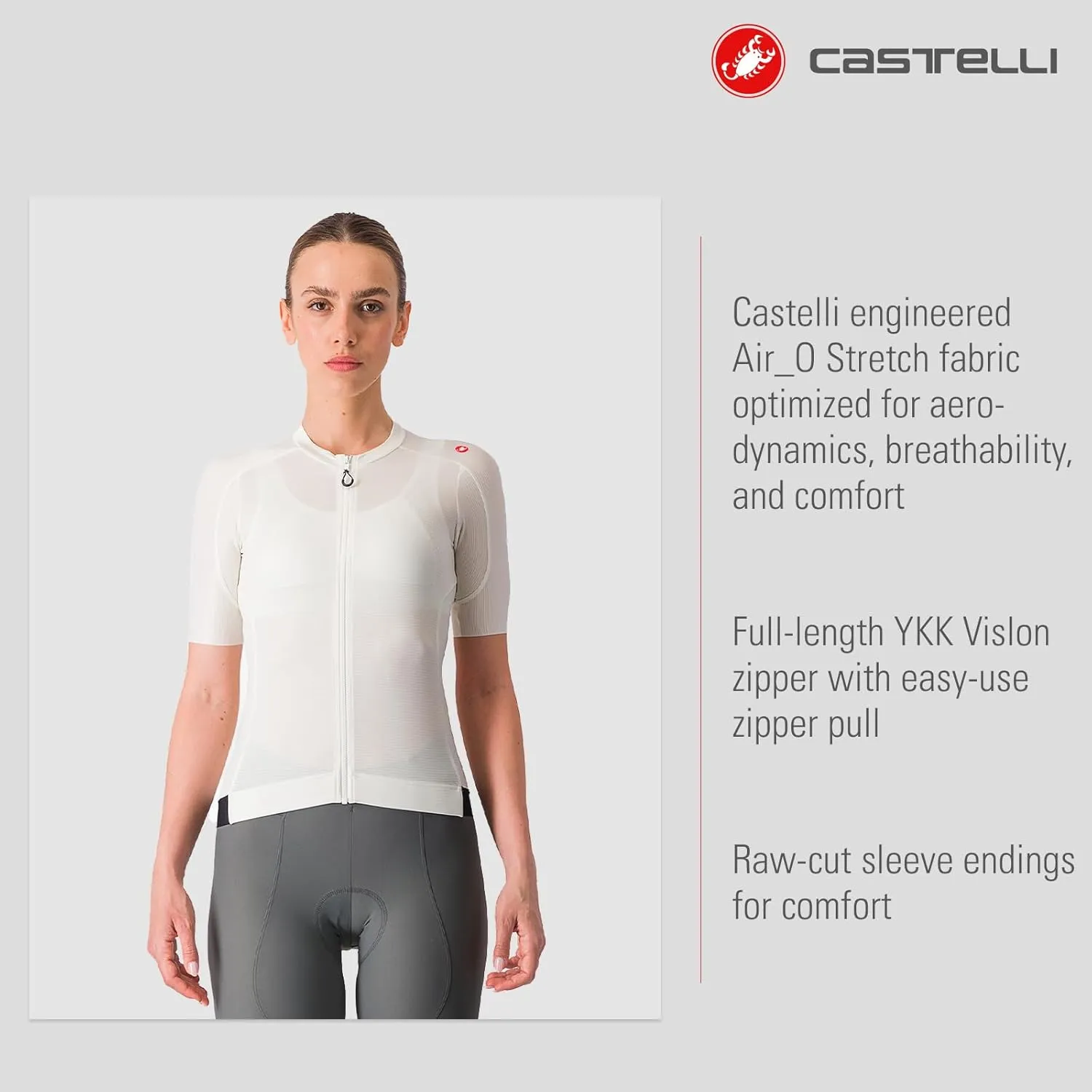 CASTELLI Women’s Espresso Jersey with Breathable Stretch Fabric for Gravel Cycling & Road Biking