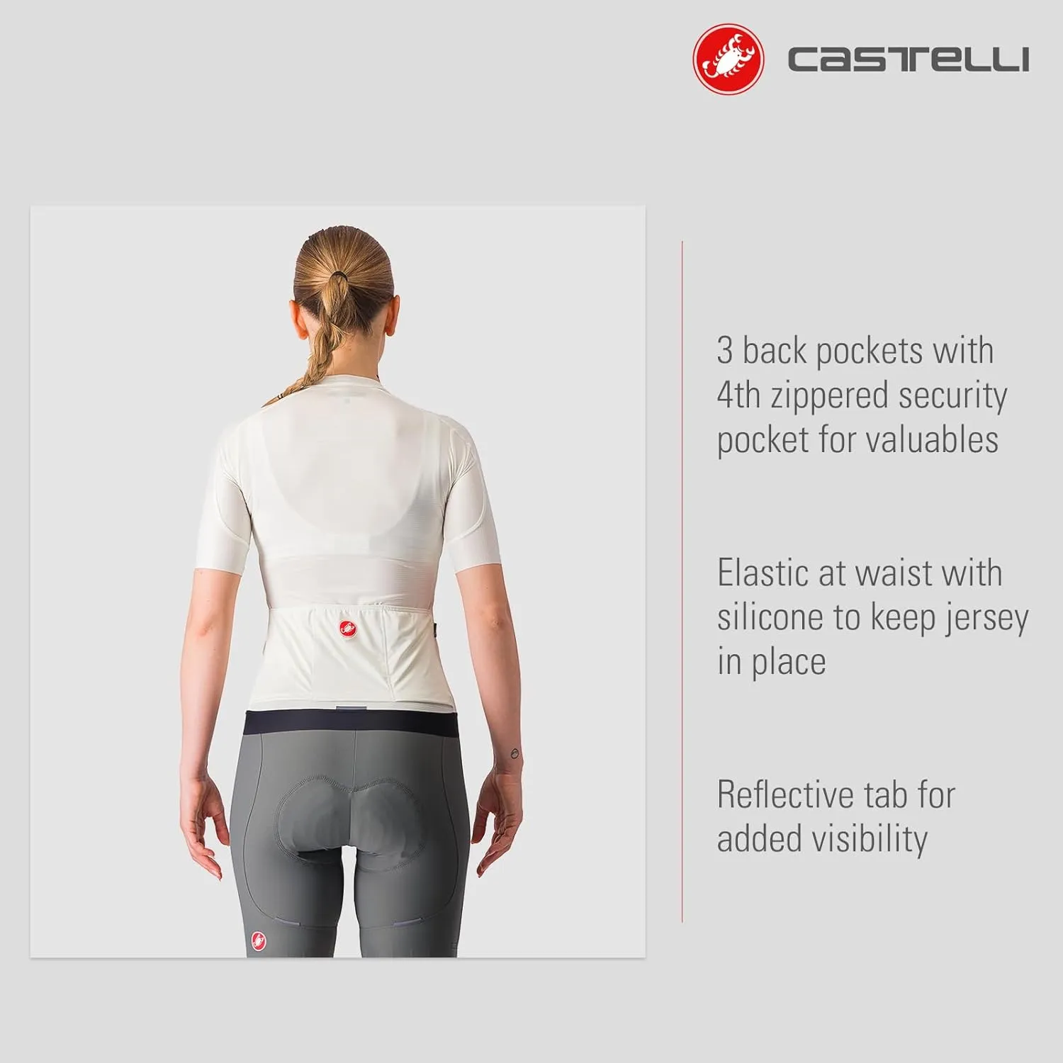 CASTELLI Women’s Espresso Jersey with Breathable Stretch Fabric for Gravel Cycling & Road Biking