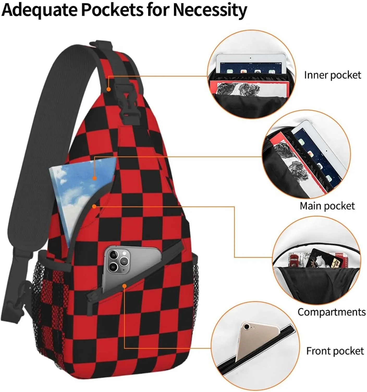 Casual Sling Bag for Women Men Travel Crossbody Sling Backpack Small Chest Shoulder Bag Gym Sports Hiking Daypack