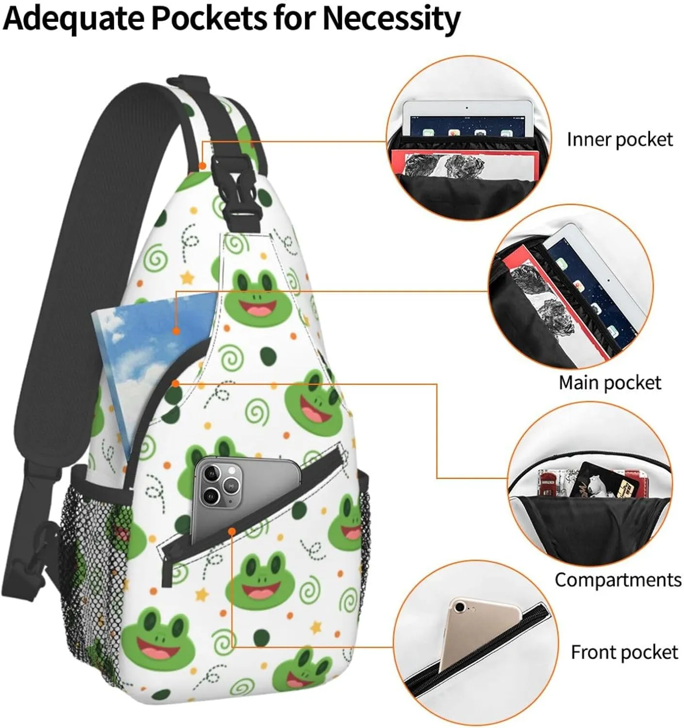 Casual Sling Bag for Women Men Travel Crossbody Sling Backpack Small Chest Shoulder Bag Gym Sports Hiking Daypack