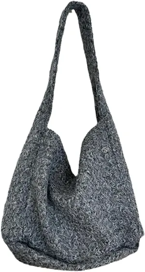 Casual Tote Bag for Women Woolen Hobo Bags for Women Slouchy Top Handle Purse Shoulder Bag Korean Handbag Shopping Bag