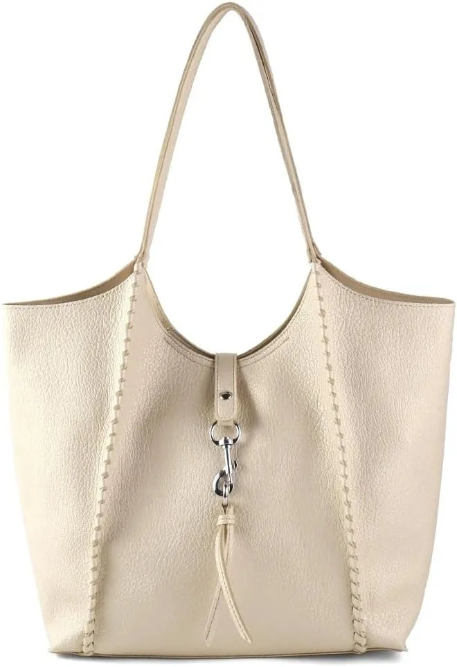 Casual Zipper Tote Bag for Women Soft PU Leather Hobo Bag Slouchy Shoulder Purse for Work Travel