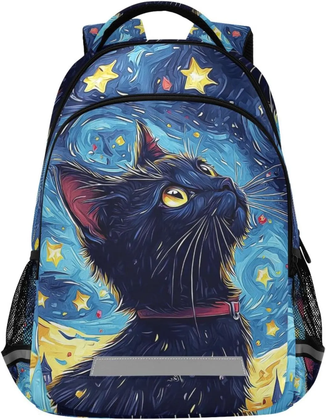 Cat Galaxy Starry Night Sky Backpack for Boys Girls Elementary School Bag Kids Travel Bags Casual Rucksack Laptop Bookbag