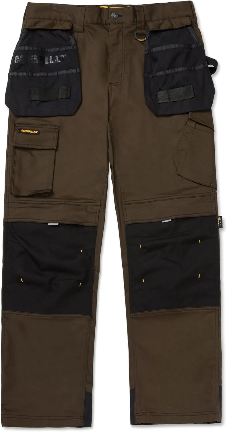 Caterpillar H2O Defender Water Resistant Work Pants for Men with Reinforced Knees, Bellowed Cargo Pocket and Tool Bags