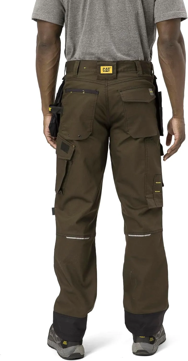 Caterpillar H2O Defender Water Resistant Work Pants for Men with Reinforced Knees, Bellowed Cargo Pocket and Tool Bags