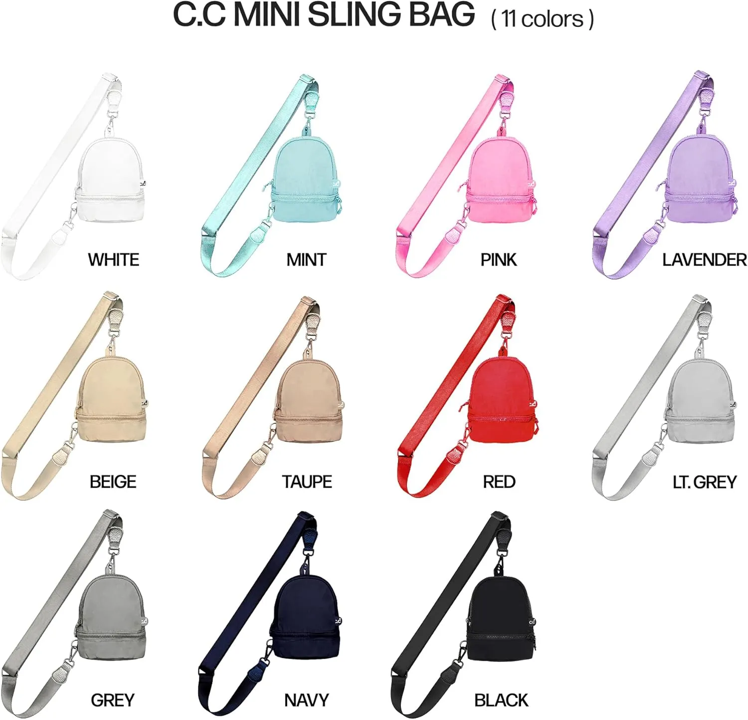 C.C Belt Bag for Women Sling Bag Crossbody Bags with Adjustable Strap for Women (Backpack - Grey)
