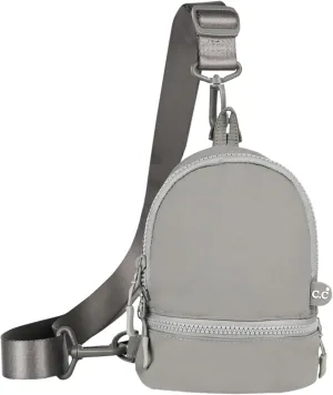 C.C Belt Bag for Women Sling Bag Crossbody Bags with Adjustable Strap for Women (Backpack - Grey)