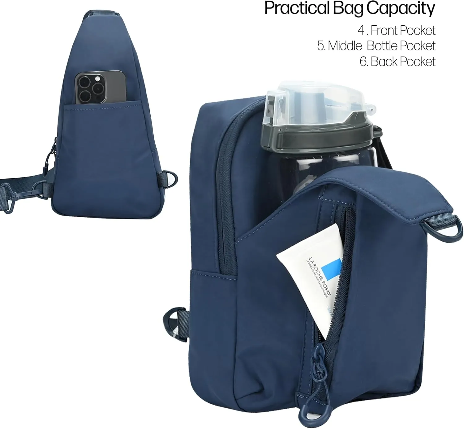C.C Belt Bag for Women Sling Bag Crossbody Bags with Adjustable Strap for Women (Crossbody - Navy)