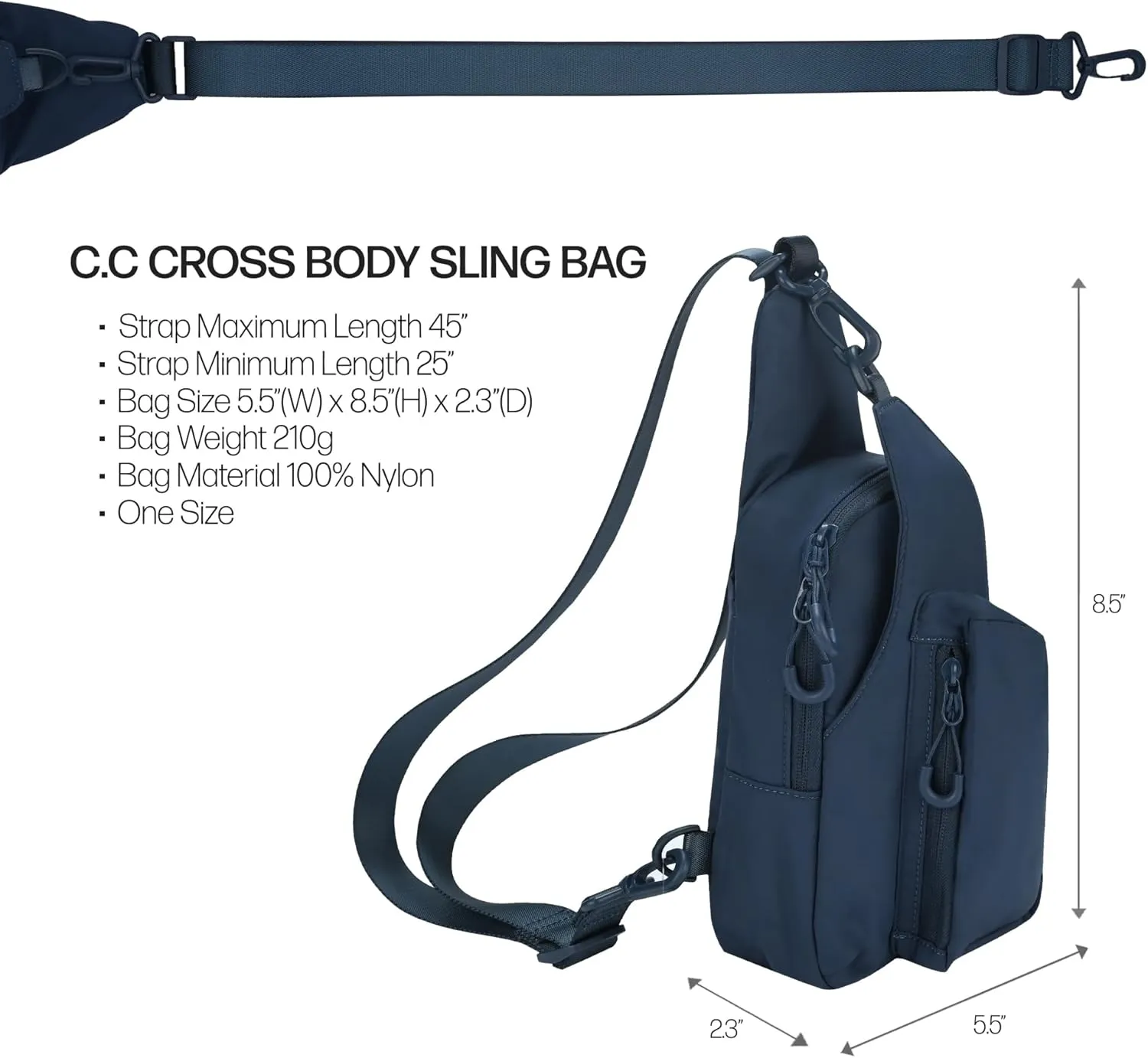 C.C Belt Bag for Women Sling Bag Crossbody Bags with Adjustable Strap for Women (Crossbody - Navy)