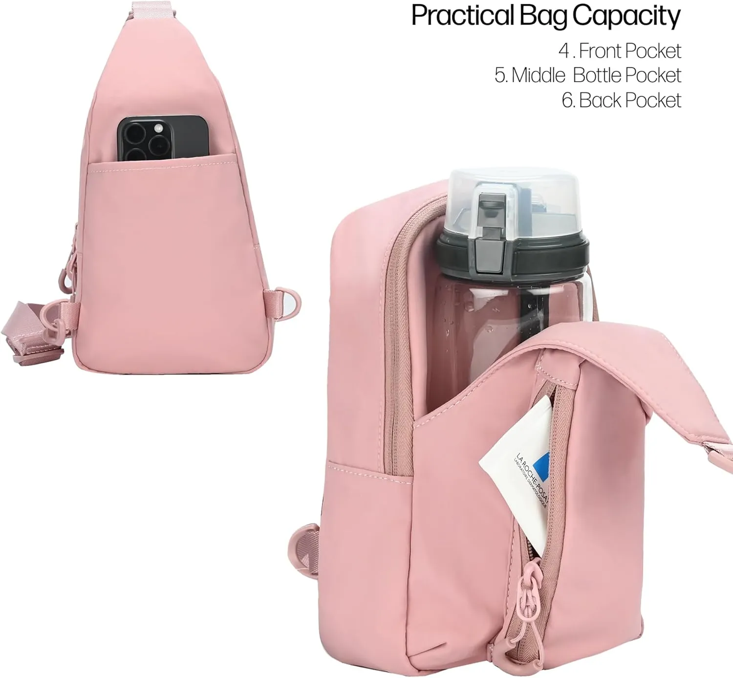 C.C Belt Bag for Women Sling Bag Crossbody Bags with Adjustable Strap for Women (Crossbody - Rose)