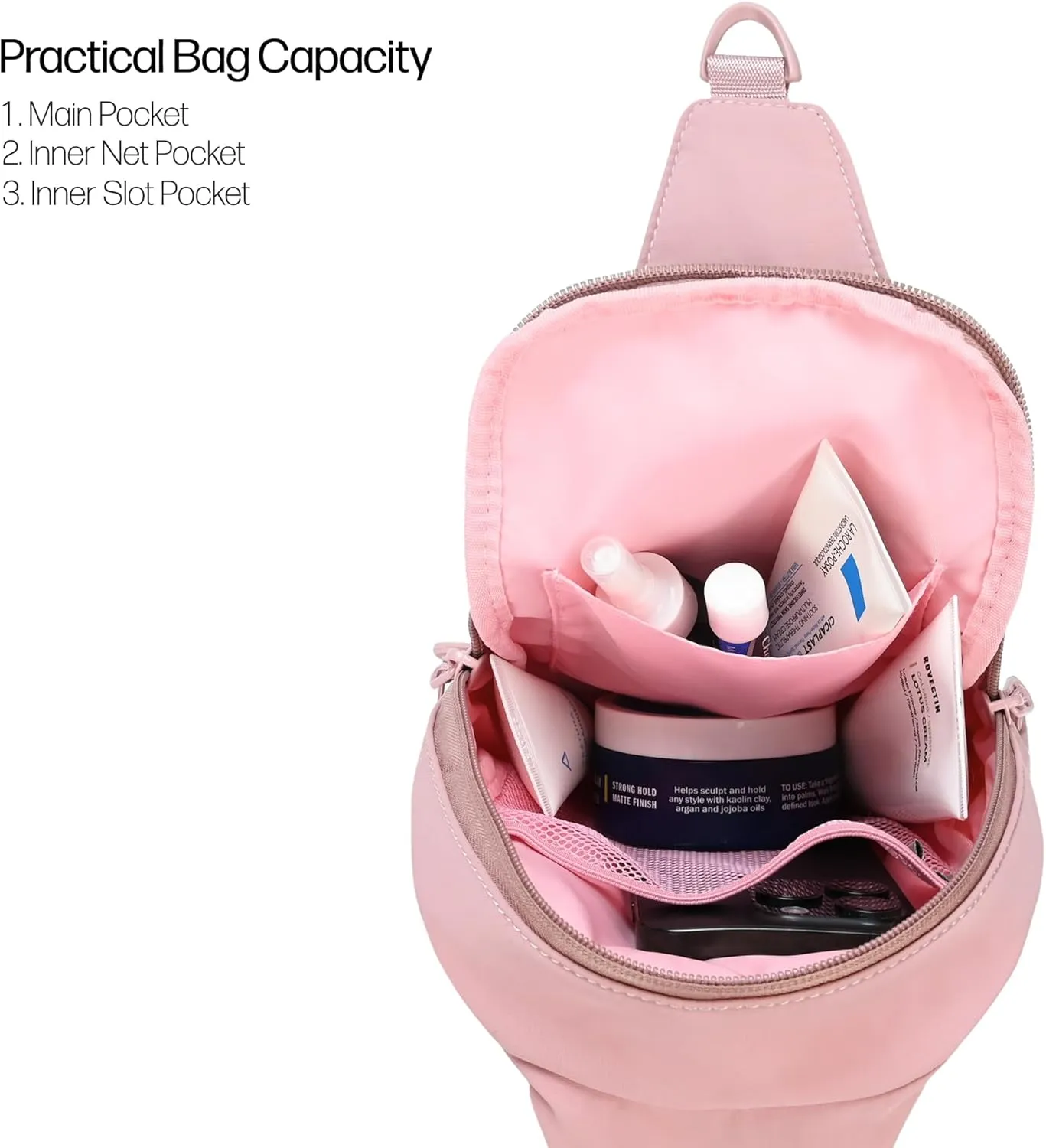 C.C Belt Bag for Women Sling Bag Crossbody Bags with Adjustable Strap for Women (Crossbody - Rose)