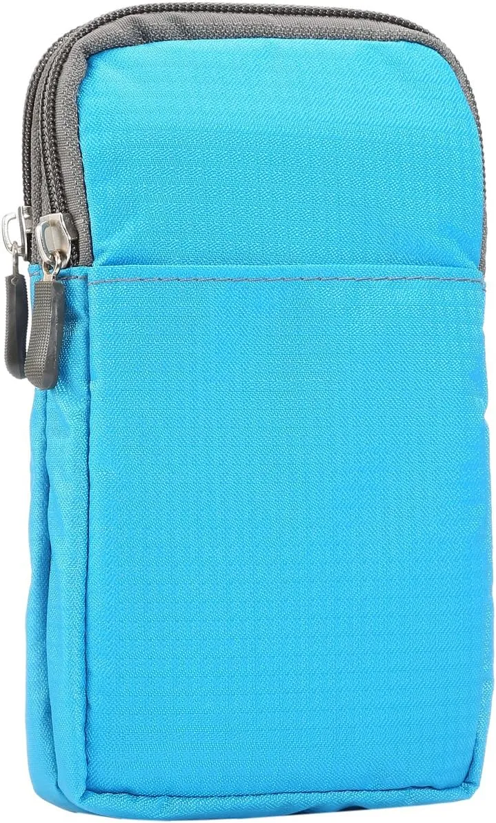 Cell Phone Belt Clip Bag Men, Cell Phone Shoulder Holster, 6.0" Outdoor Travel Vertical Phone Holster Waist Pouch Cellphone Shoulder Messenger Bag Zipper Wallet Phone Holder with Belt Loop Carabiner