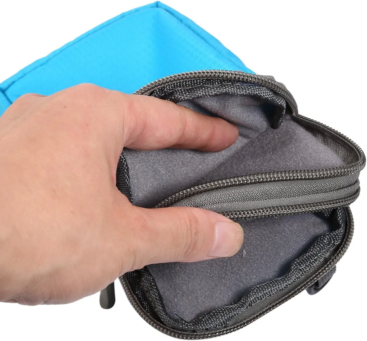 Cell Phone Belt Clip Bag Men, Cell Phone Shoulder Holster, 6.0" Outdoor Travel Vertical Phone Holster Waist Pouch Cellphone Shoulder Messenger Bag Zipper Wallet Phone Holder with Belt Loop Carabiner