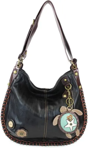 CHALA Charming Black Hobo/Xbody Handbags (Turtle) Handbags