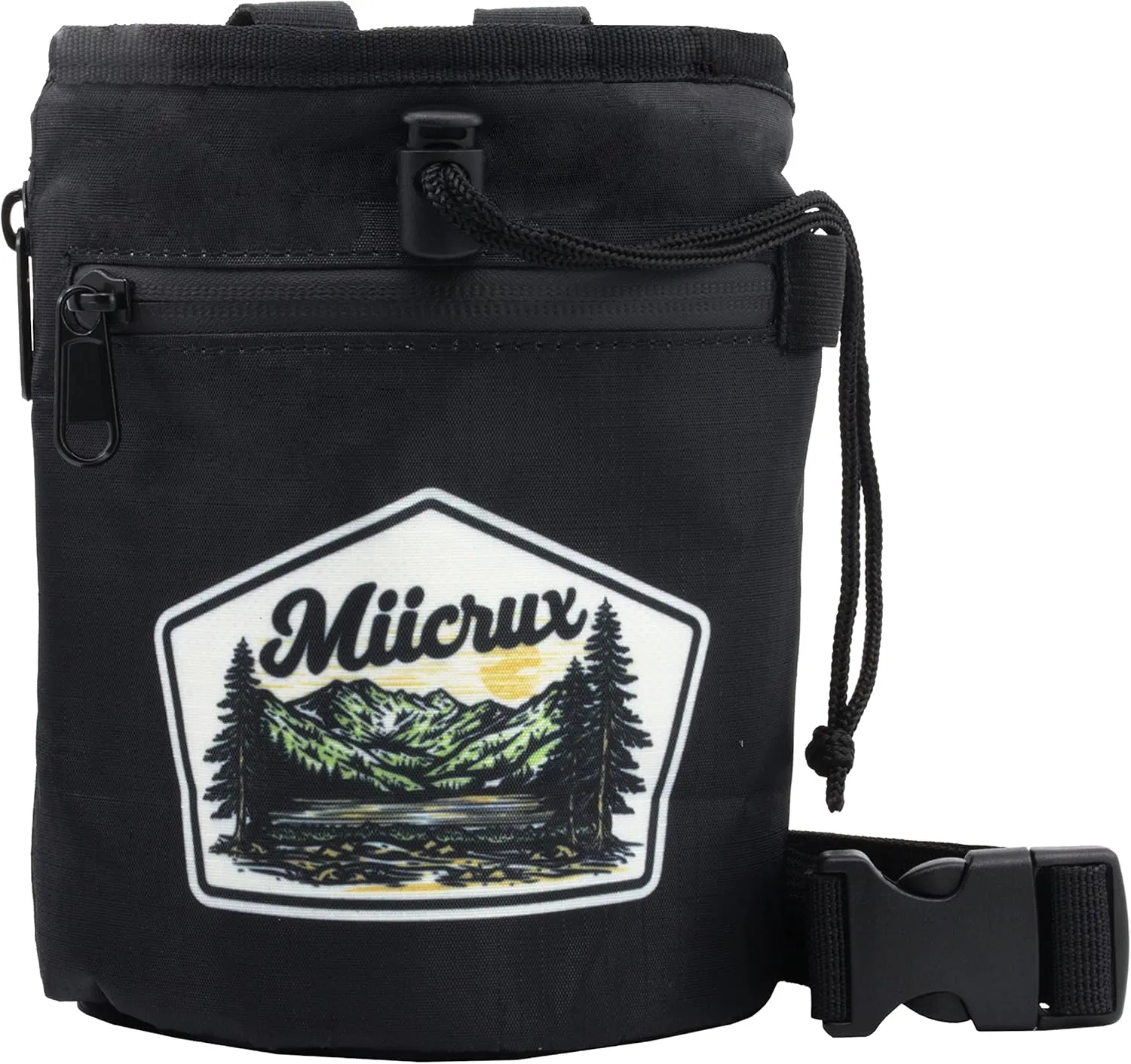 Chalk Bag, Rock Climbing, Bouldering, Adjustable Belt, 2 Zippered Pockets, Brush Loops, Weightlifting, Gymnastic, Crossfit