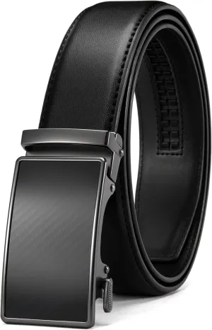 CHAOREN Mens Belt - Mens Ratchet Belt Leather 1 3/8" for Dress Pant - Micro Adjustable Belt Fit Everywhere