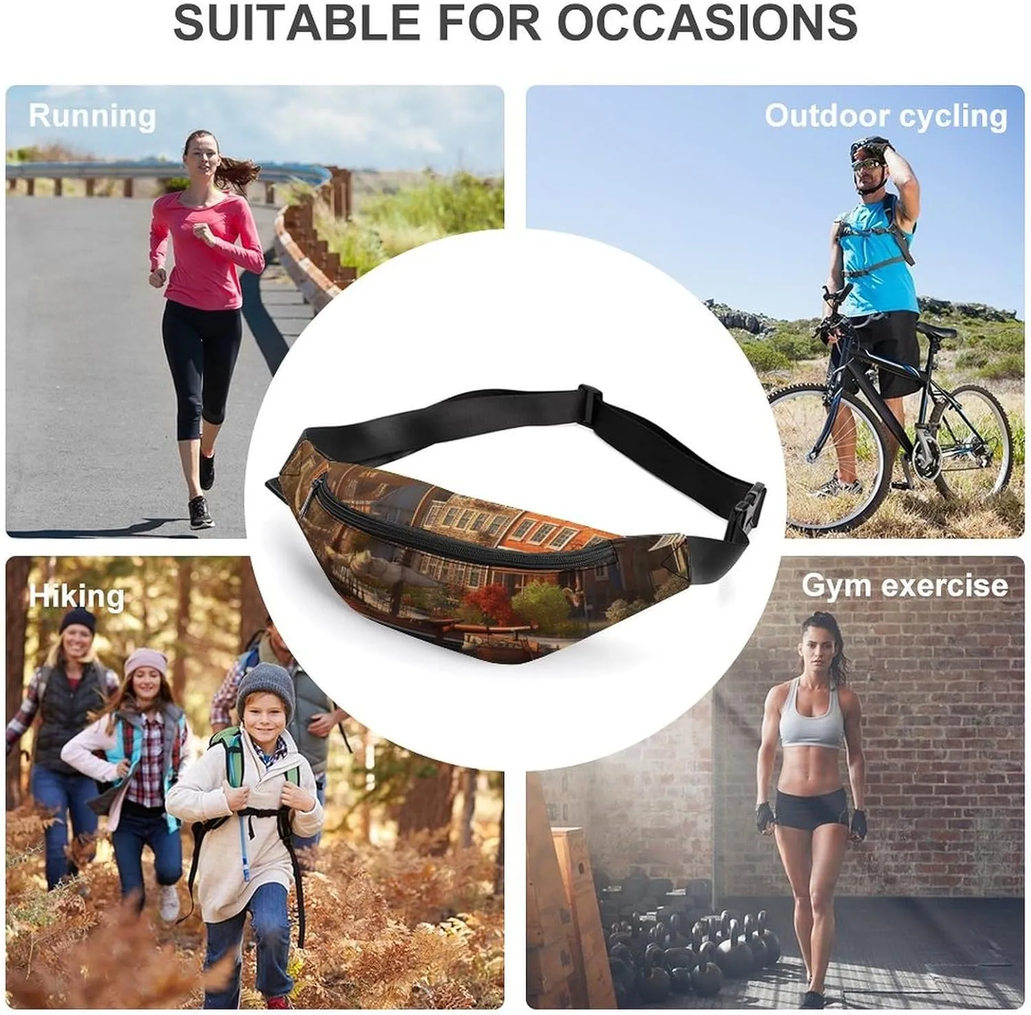 Charming Harbor View Fanny Pack for Women Men Waist Bag Waterproof Belt Bag with Adjustable Strap