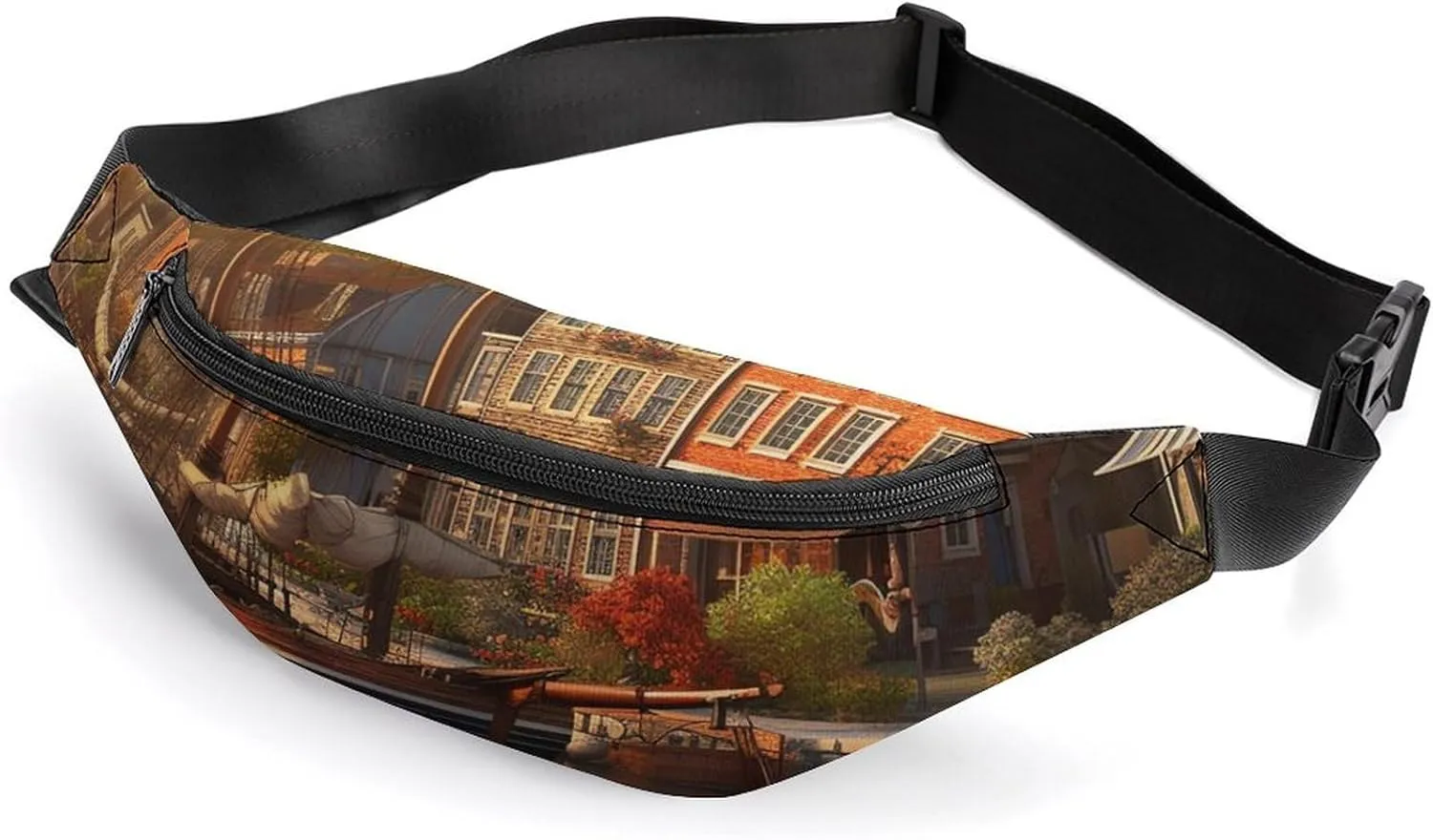 Charming Harbor View Fanny Pack for Women Men Waist Bag Waterproof Belt Bag with Adjustable Strap