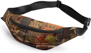 Charming Harbor View Fanny Pack for Women Men Waist Bag Waterproof Belt Bag with Adjustable Strap