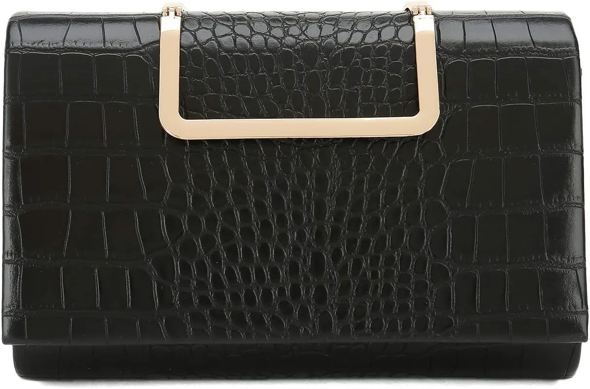CHARMING TAILOR Small Crocodile Print Clutch Bag PU Alligator Handbag Women’s Clutch Purse