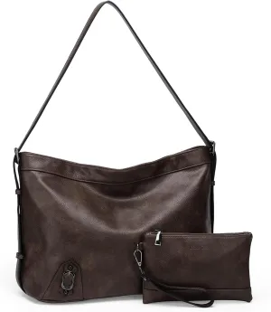 Chase Chic Hobo Bags for Women，Soft Leather Handbag and Purse Set，Medium Crossbody Bag Slouchy Shoulder Bag for Travel