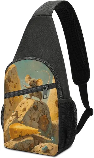Cheese Sling Bag Travel Sling Backpack Man Purse for Men Hiking Crossbody Bags Chest Bag Shoulder Chest Pack