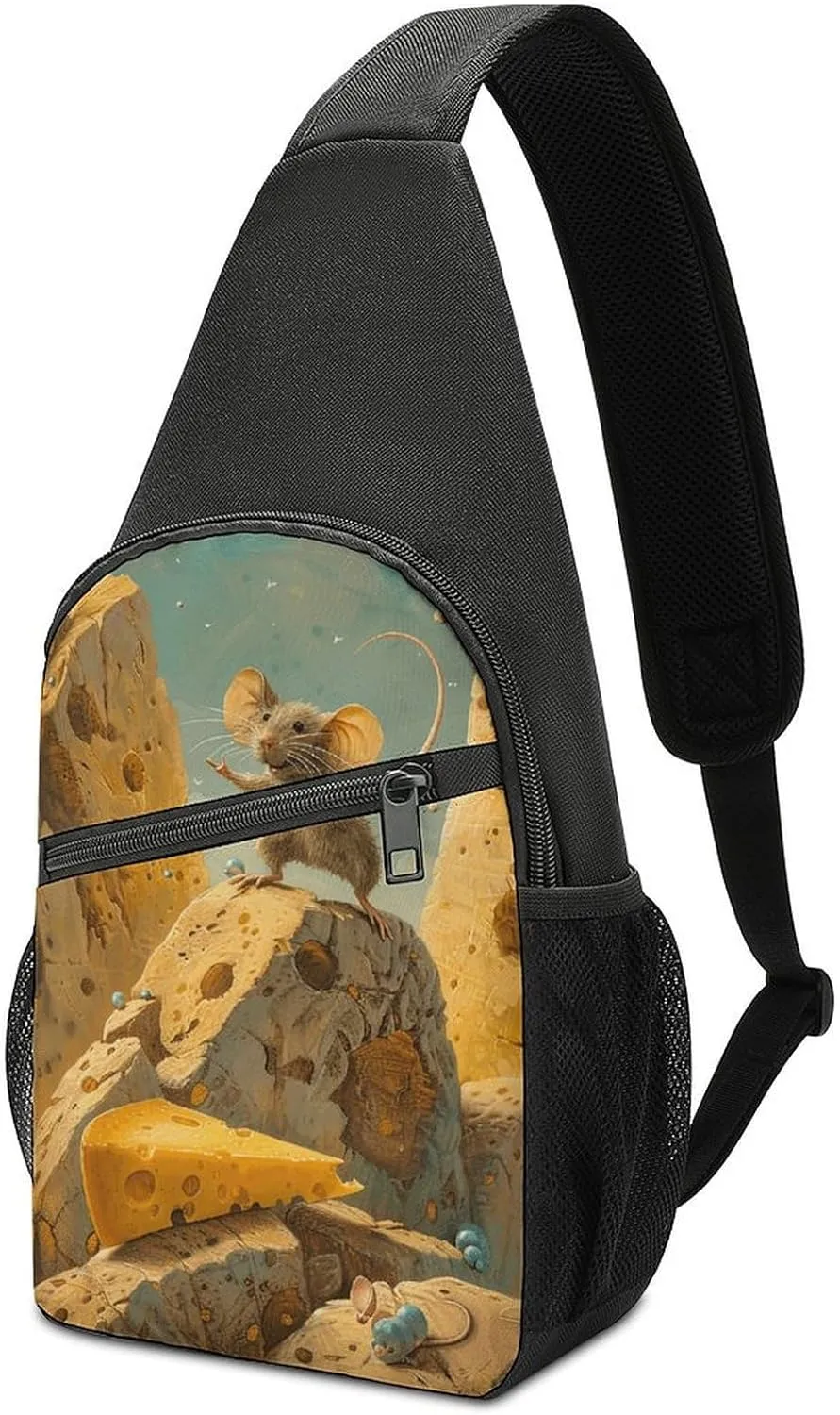Cheese Sling Bag Travel Sling Backpack Man Purse for Men Hiking Crossbody Bags Chest Bag Shoulder Chest Pack