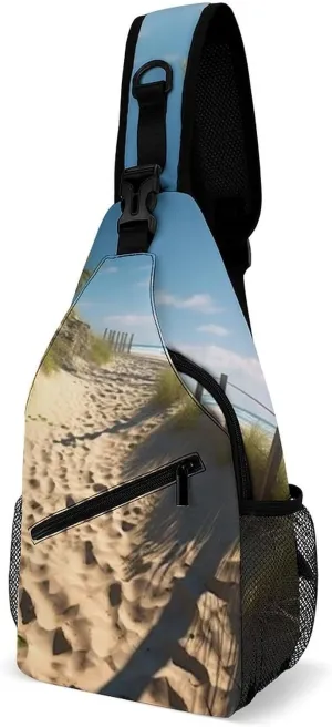 Chest Bag Sling Bag for Men Women Beach Themed Sport Sling Backpack Lightweight Shoulder Bag for Travel