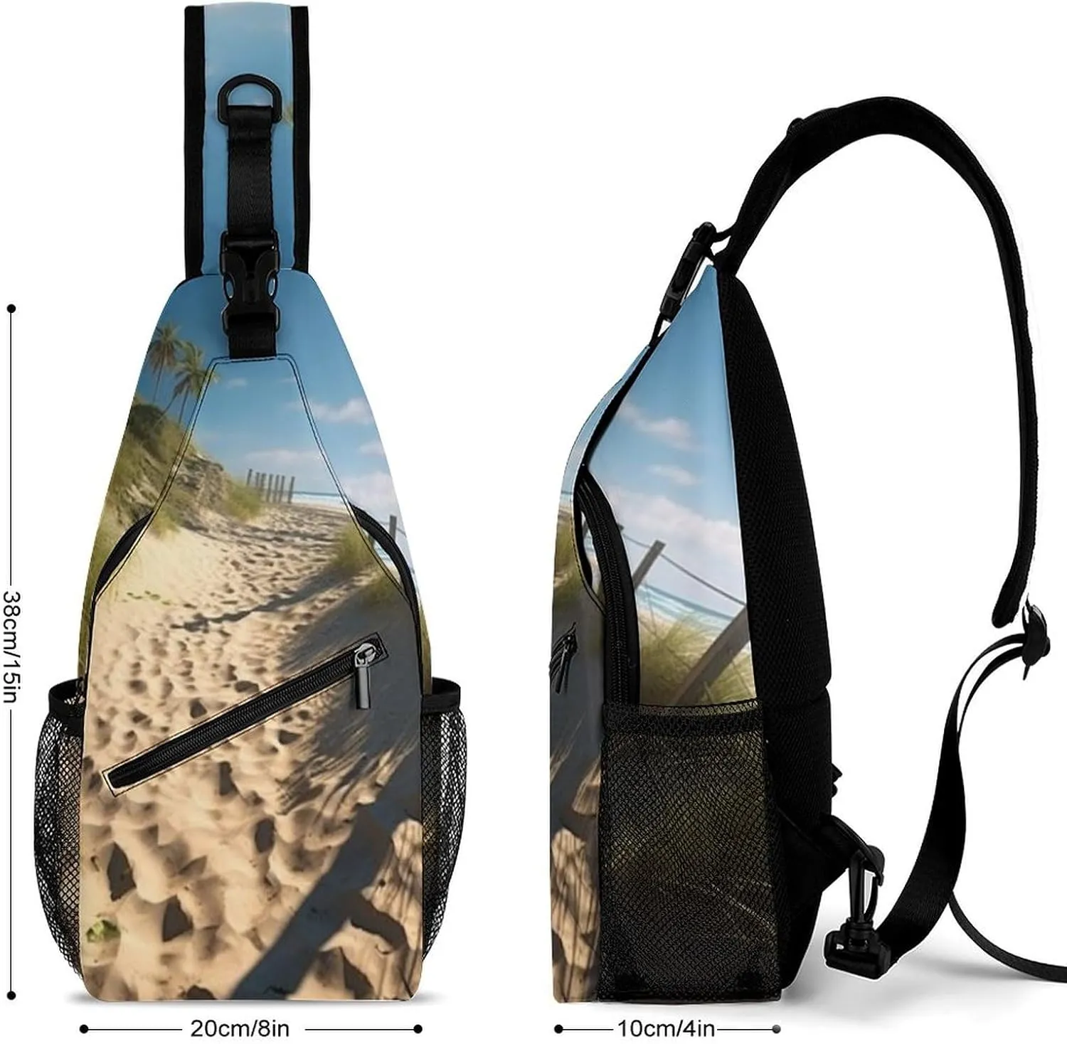 Chest Bag Sling Bag for Men Women Beach Themed Sport Sling Backpack Lightweight Shoulder Bag for Travel