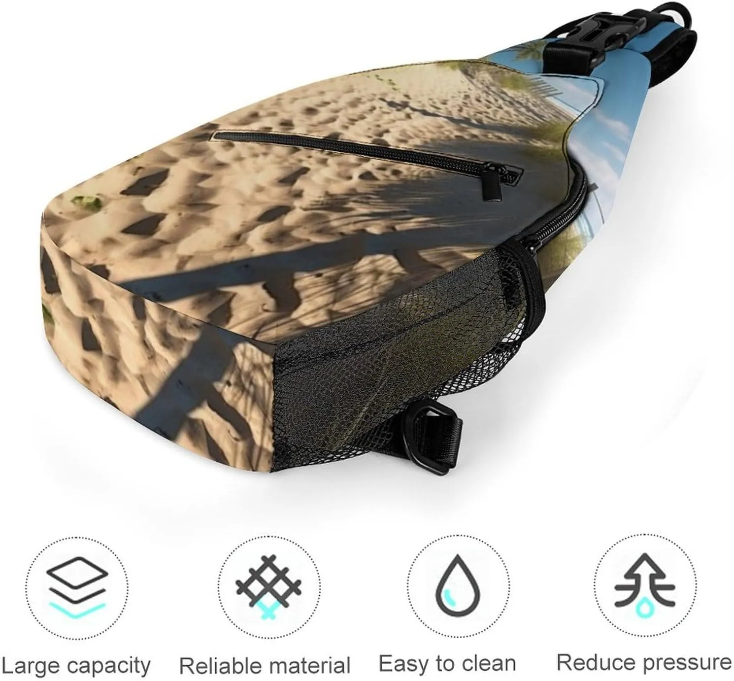 Chest Bag Sling Bag for Men Women Beach Themed Sport Sling Backpack Lightweight Shoulder Bag for Travel