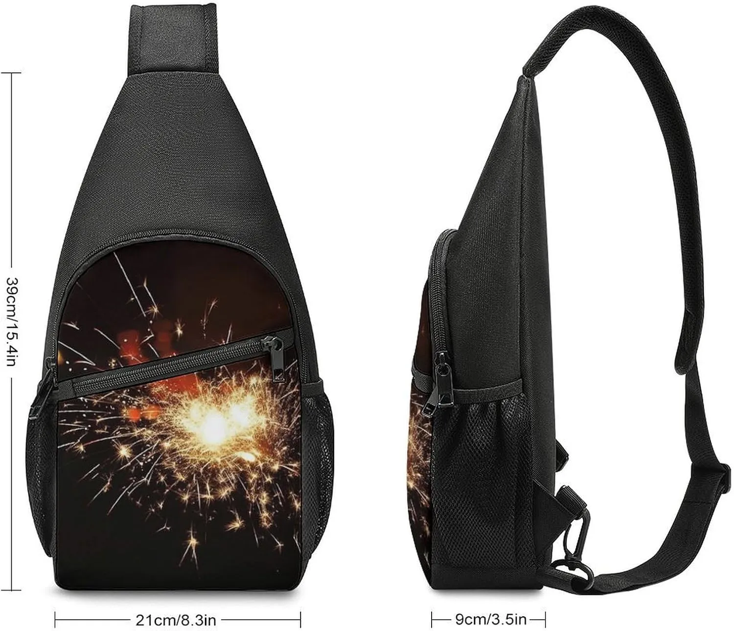Chest Bag Sling Bag for Men Women Explosion Firework Sport Sling Backpack Lightweight Shoulder Bag for Travel