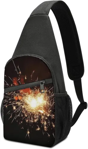 Chest Bag Sling Bag for Men Women Explosion Firework Sport Sling Backpack Lightweight Shoulder Bag for Travel