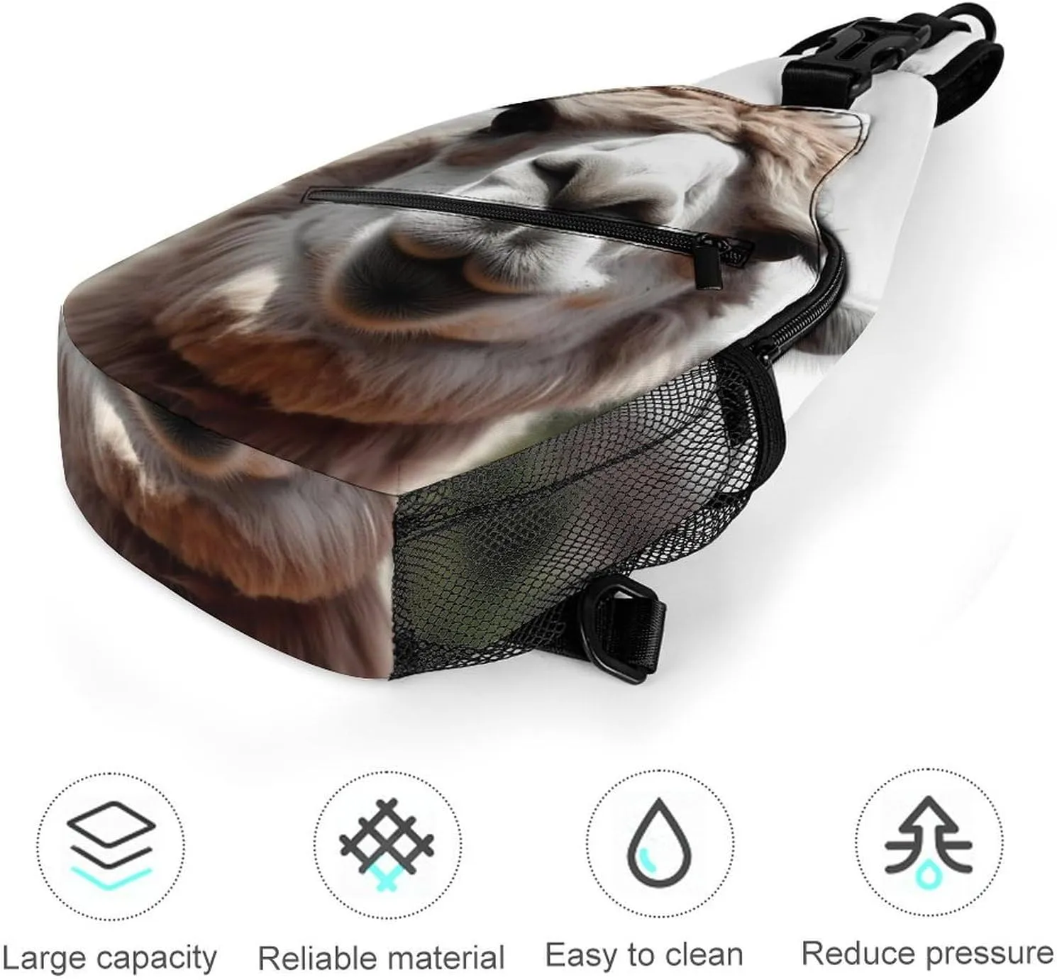 Chest Bag Sling Bag for Men Women Funny Alpaca Llama Sport Sling Backpack Lightweight Shoulder Bag for Travel