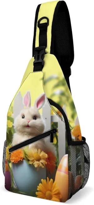 Chest Bag Sling Bag for Men Women Happy Easter Sport Sling Backpack Lightweight Shoulder Bag for Travel