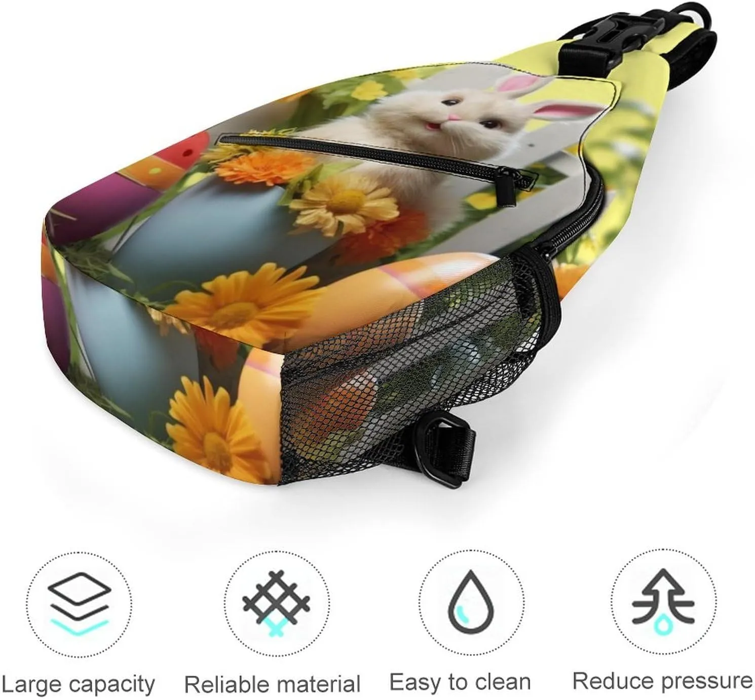 Chest Bag Sling Bag for Men Women Happy Easter Sport Sling Backpack Lightweight Shoulder Bag for Travel