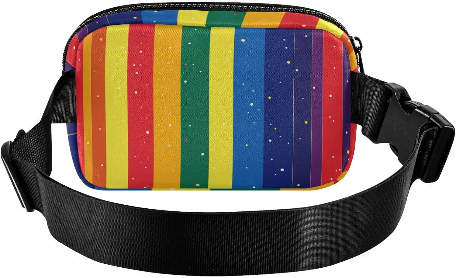 Chest Belt Bum Bag for Men Women Pride Month A Colorful Stripe Fanny Pack Crossbody Sling Bags Large Capacity Travel Passport Wallet for Cycling Hiking Gym
