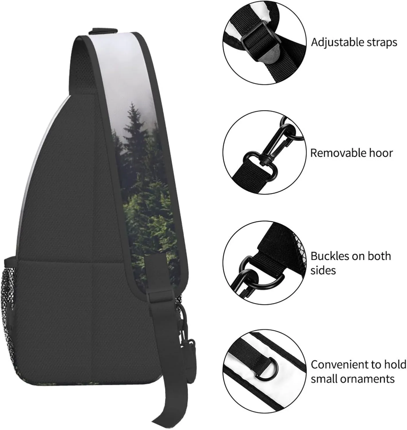 Chest Sling Bag Crossbody Shoulder Backpack Bag Gym Cycling Travel Hiking Daypack Cross Bag