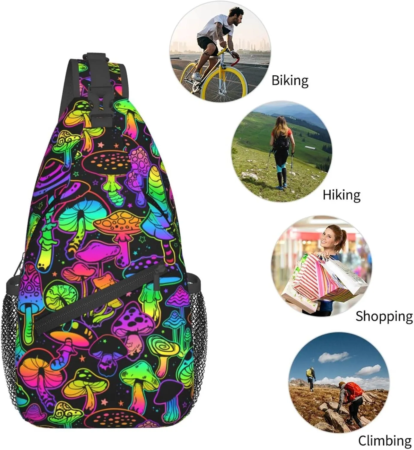 Chest Sling Bag Crossbody Shoulder Backpack Bag Gym Cycling Travel Hiking Daypack Cross Bag
