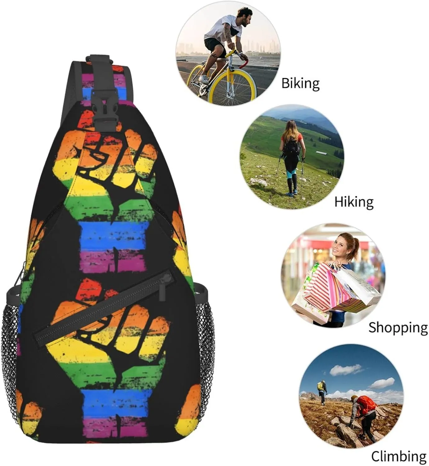 Chest Sling Bag Crossbody Shoulder Backpack Bag Gym Cycling Travel Hiking Daypack Cross Bag
