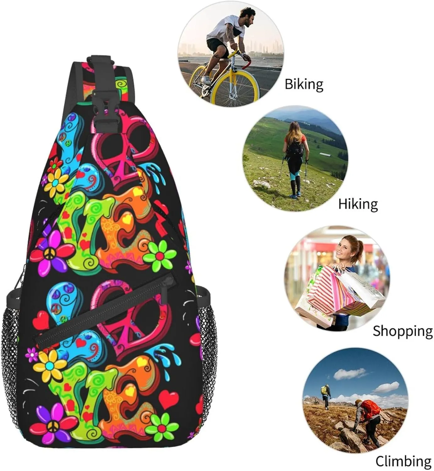 Chest Sling Bag Crossbody Shoulder Backpack Bag Gym Cycling Travel Hiking Daypack Cross Bag