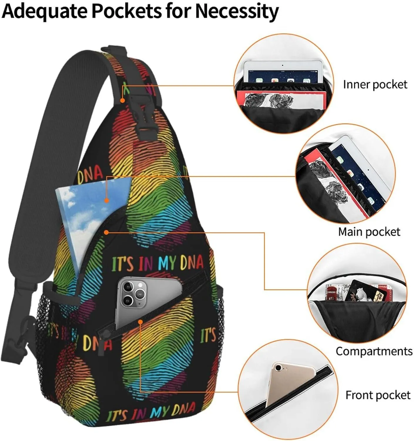 Chest Sling Bag Crossbody Shoulder Backpack Bag Gym Cycling Travel Hiking Daypack Cross Bag