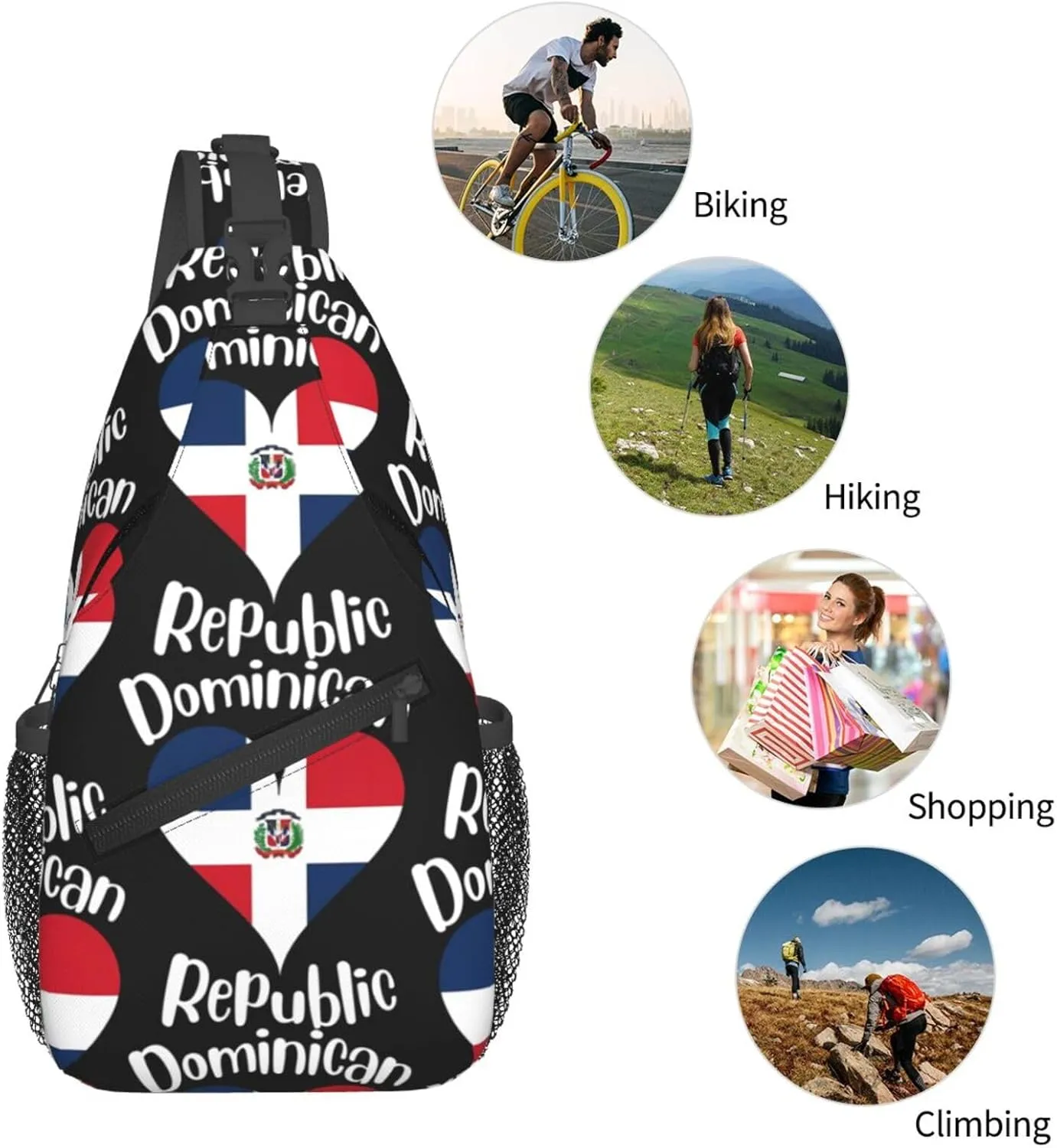 Chest Sling Bag Crossbody Shoulder Backpack Bag Gym Cycling Travel Hiking Daypack Cross Bag
