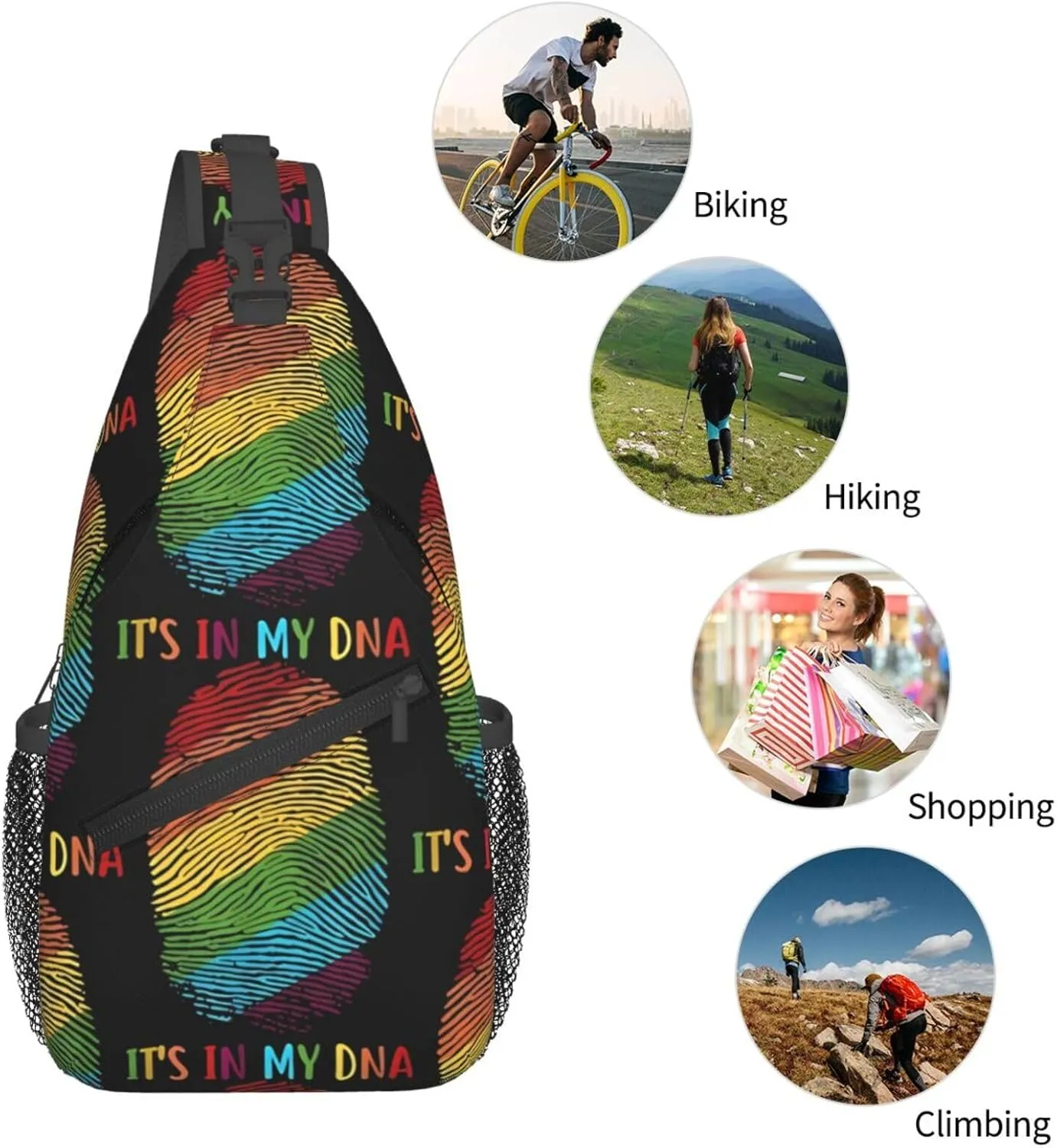 Chest Sling Bag Crossbody Shoulder Backpack Bag Gym Cycling Travel Hiking Daypack Cross Bag