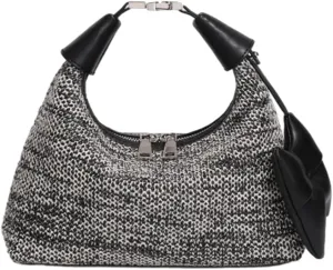 Chic Raffia Bag Crescent Bag Straw Bags for Women Versatile Hobo Vacation Handbags Straw Tote with Zipper Summer Beach Purse