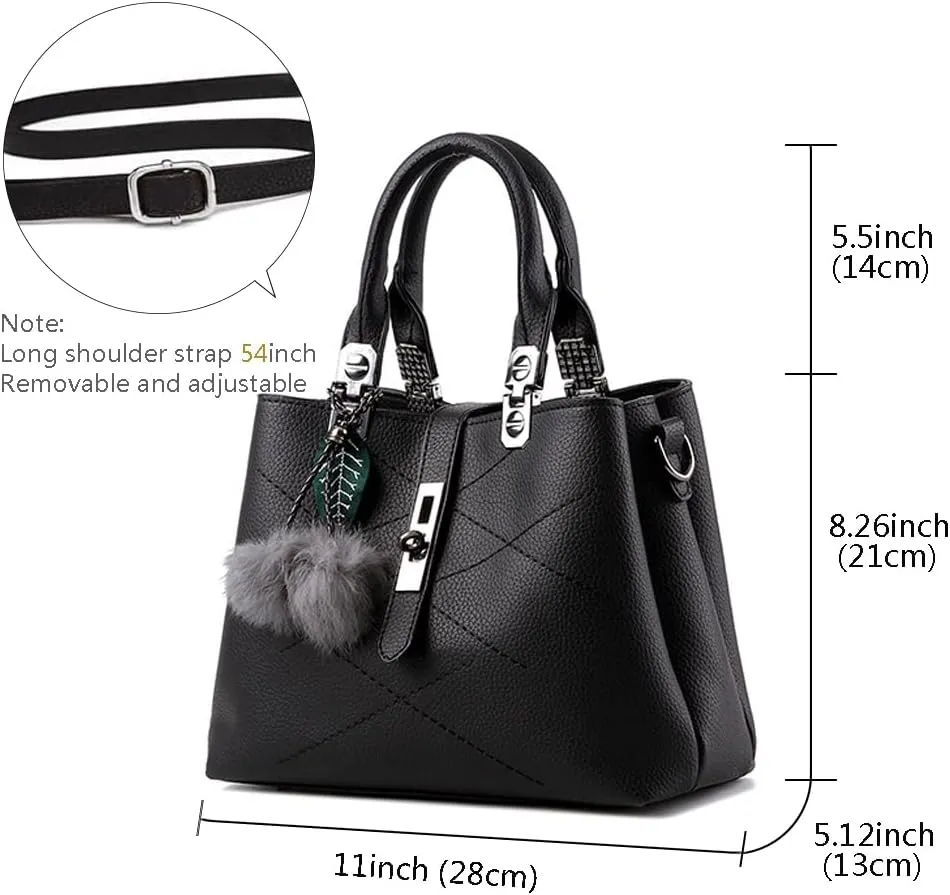 Chikencall Women Classic Handbag and Purse Graceful Tote Vegan Leather Shoulder Bag Work Shopper Top Handle Satchel
