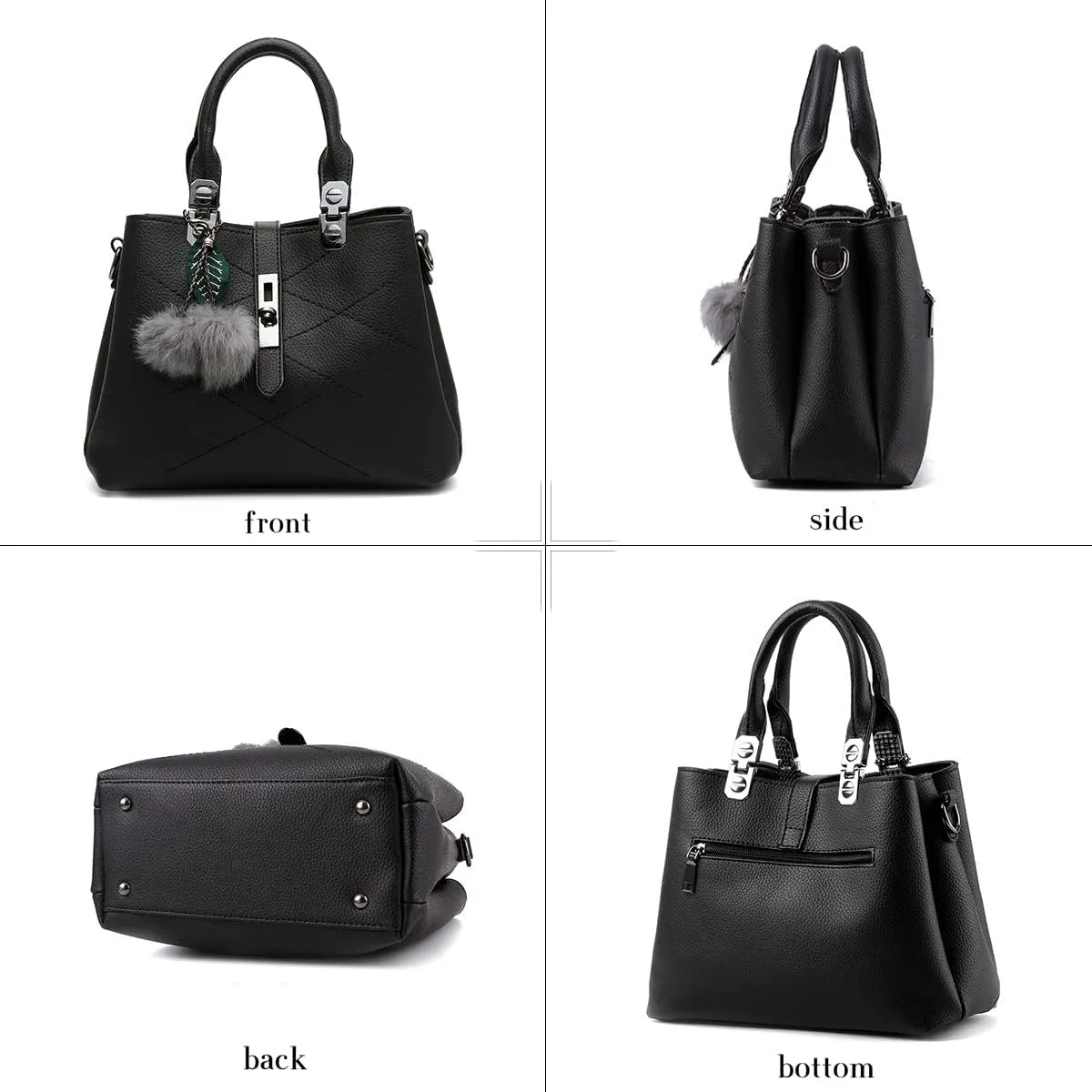 Chikencall Women Classic Handbag and Purse Graceful Tote Vegan Leather Shoulder Bag Work Shopper Top Handle Satchel