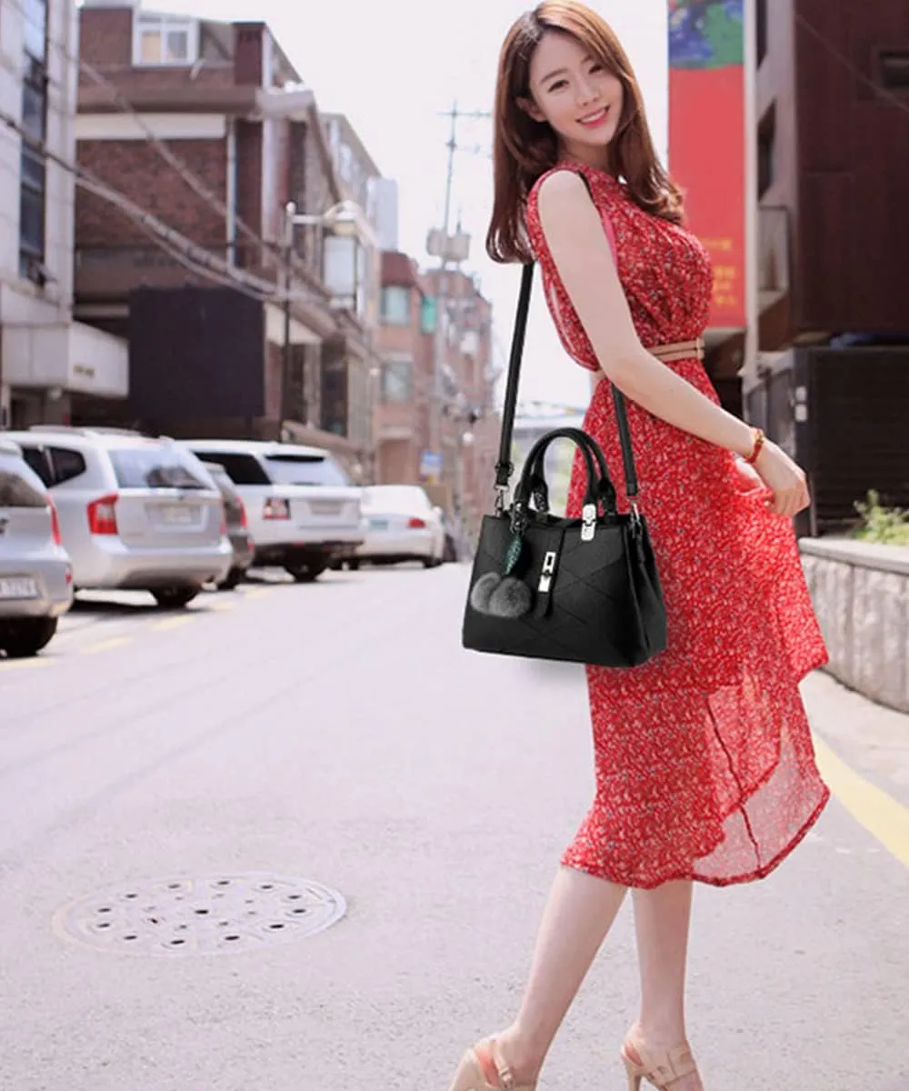 Chikencall Women Classic Handbag and Purse Graceful Tote Vegan Leather Shoulder Bag Work Shopper Top Handle Satchel