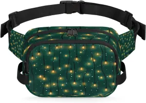 Christmas Lamp Decor Fanny Packs for Women Men Waterproof Crossbody Belt Bag Casual Chest Bag Fashion Waist Bags with Adjustable Strap for Travel Running Hiking Fishing