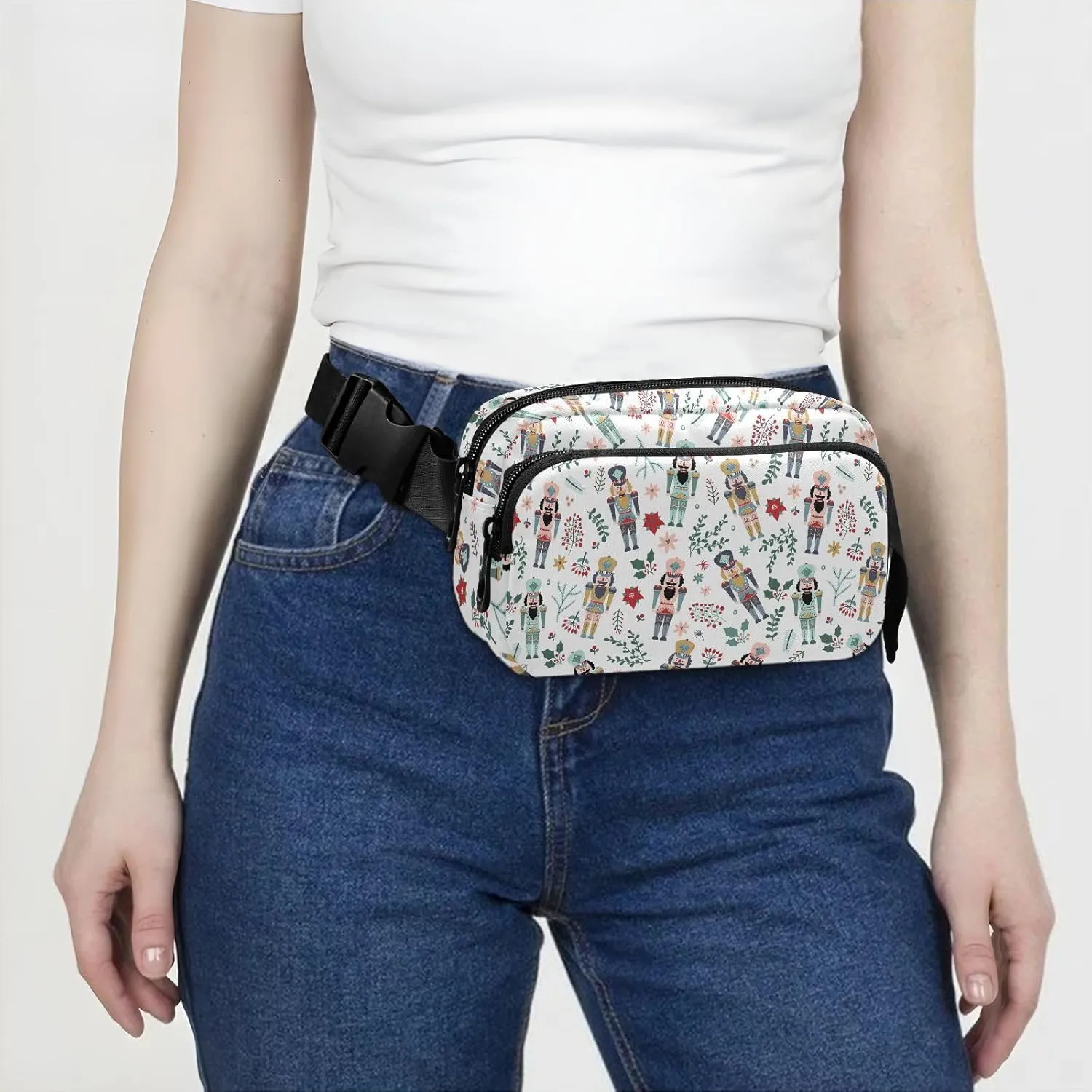 Christmas Nutcracker Fanny Packs for Women & Men Waterproof Waist Pack Fashion Casual Crossbody Bags Hip Bum Bag with Adjustable Strap Hands Free for Outdoors, Hiking, Running, Travel