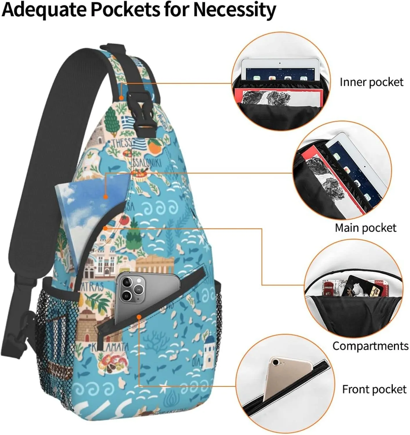 Cigar And Whiskey Cross Chest Bag Diagonally,Crossbody Backpack Travel Hiking Casual Chest Bags Lightweight Sling Bag